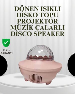 Sesle Etkileşimli Yıldız Projektörlü Gece Lambası – Bluetooth Hoparlörlü USB Girişli Dönen Okyanus