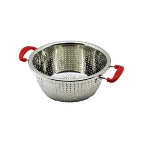 24CM PLASTİK KULPLU ÇELİK SEPET METAL SÜZGEÇ (K0)