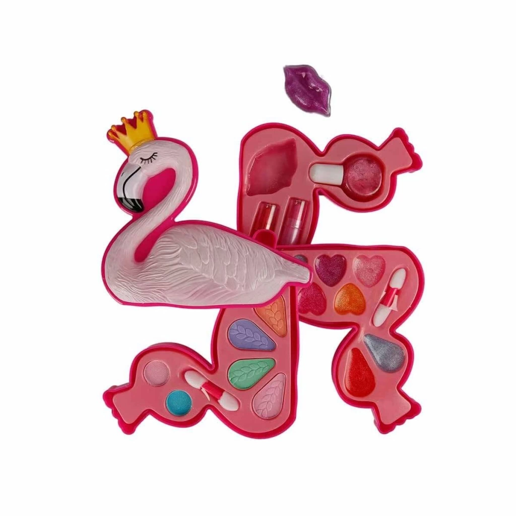 2599 Flamingo Şekilli 3 Katlı Makyaj Güzellik Seti - Görsel 5