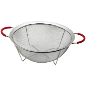 28CM TEL SEPET METAL SÜZGEÇ SİLİKON KILIFLI KULP METAL ÇERÇEVE - AYAK (K0)