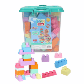 2922 Play Blox Pastel Blok Yapı Oyuncakları 83 Parça ,Kovalı ,1 Yaş ve Üzeri