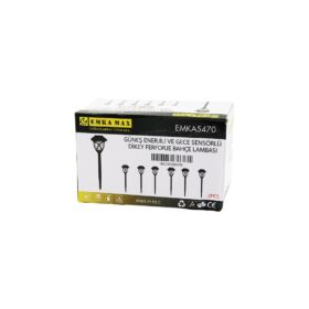 2PCS DİKEY FERFORJE GÜNEŞ ENERJİLİ SOLAR LED GECE SENSÖR BAHÇE LAMBASI 10X10X13CM+ÇUBUK=44CM (K0)