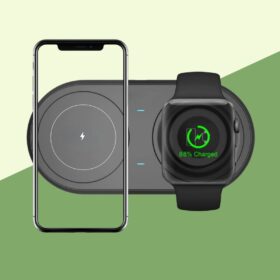 2si 1arada Kablosuz Saat,Kulaklık ve Telefon Hızlı Şarj Etme Aparatı (K0)