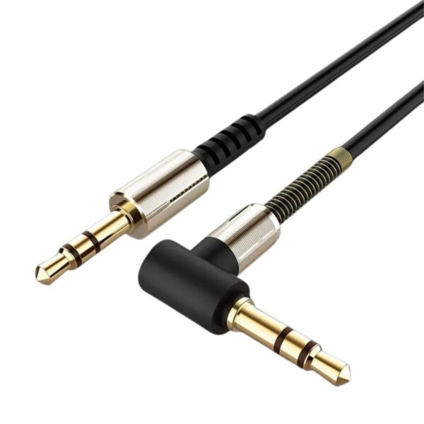 3.5mm AUX Kablosu Jak Erkek Erkek L Tipi 1 Metre Ses Aktarım Kablosu (K0) - Görsel 2