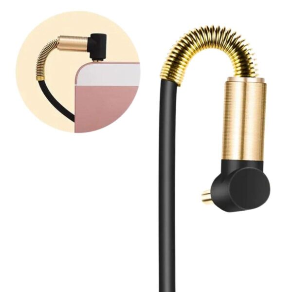 3.5mm AUX Kablosu Jak Erkek Erkek L Tipi 1 Metre Ses Aktarım Kablosu (K0) - Görsel 3