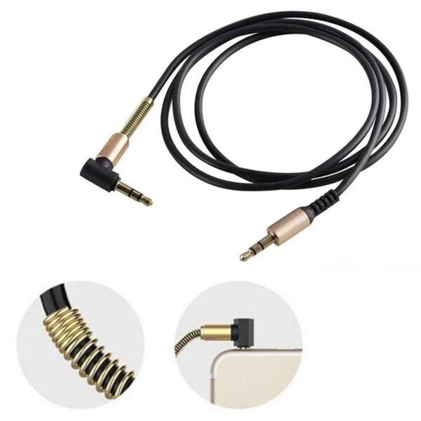 3.5mm AUX Kablosu Jak Erkek Erkek L Tipi 1 Metre Ses Aktarım Kablosu (K0) - Görsel 5