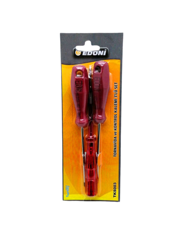 3  PARÇA  SET TORNAVİDA YILDIZ - DÜZ - KONTROL KALEMİ (K0)