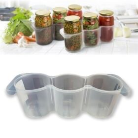 3 Bölmeli Taşınabilir Dolap İçi Plastik Kavanoz Organizer Düzenleyici (K0)