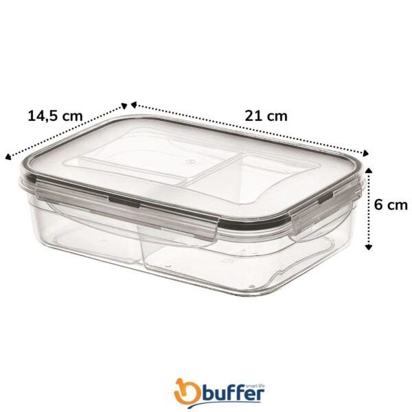 3 Bölmeli Kilitli Kapaklı 1 Litre Erzak Saklama Kabı LC-510 (K0) - Görsel 4