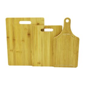 3 BOY SET AHŞAP BAMBU KESİM PANOSU 16X22 - 20X28 - 25X33CM (K0)