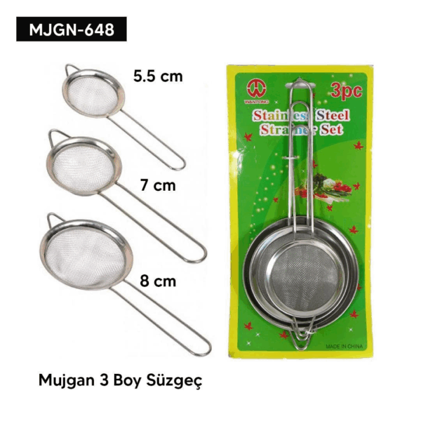 3 Boy Süzgeç Seti - Görsel 2