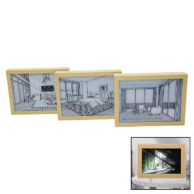3 BOYUTLU - 15X20CM LED IŞIKLI MİNİ TABLO USB BAĞLANTILI - AYAR ANAHTARLI (K0)