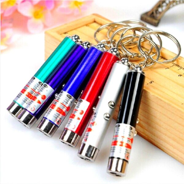 3 Fonksiyonlu Kırmızı Beyaz Işıklı Led Lazer Kedi Köpek Oyuncak Anahtarlık (K0) - Görsel 5