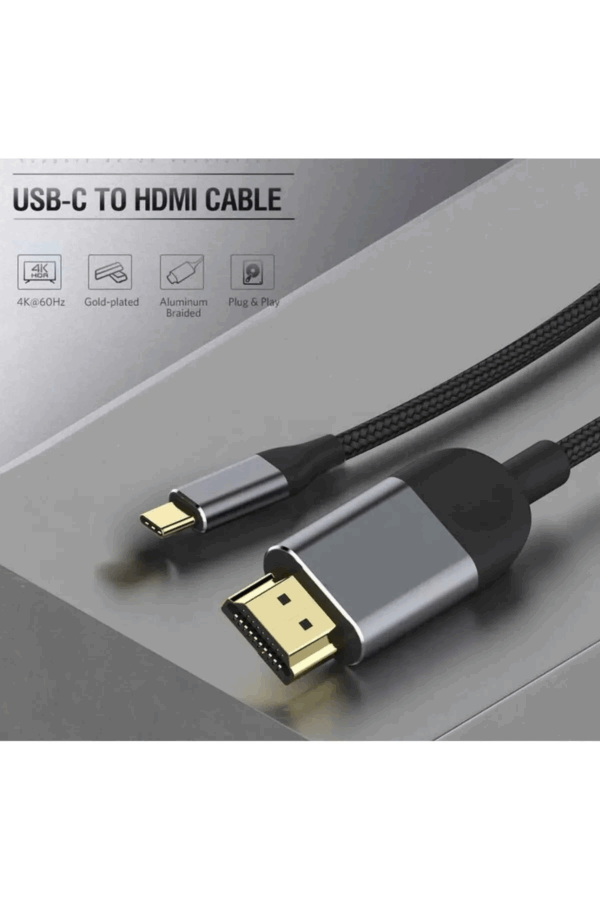 3 Metre 8 Gbps Hız 4k/30 Hz Type C To Hdmı Çevirici Dönüştürücü Tv Telefon Pc Hasır Bağlantı Kablosu - Görsel 3