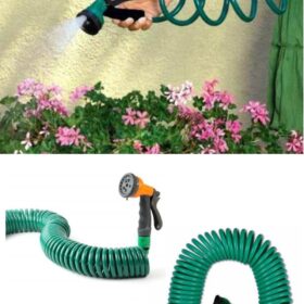 30 Metre Spiral Hortum + 4 Fonksiyonlu Özel Sulama Tabancası (K0)