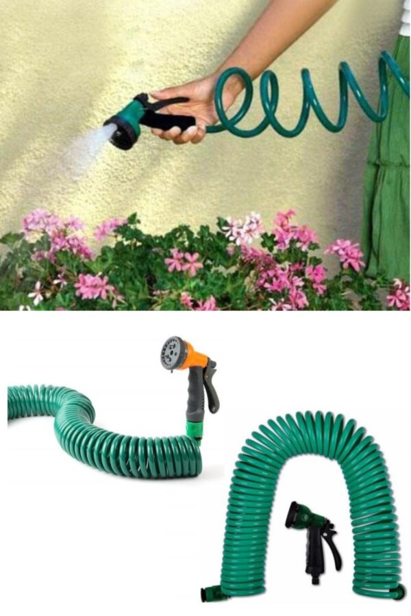 30 Metre Spiral Hortum + 4 Fonksiyonlu Özel Sulama Tabancası (K0)