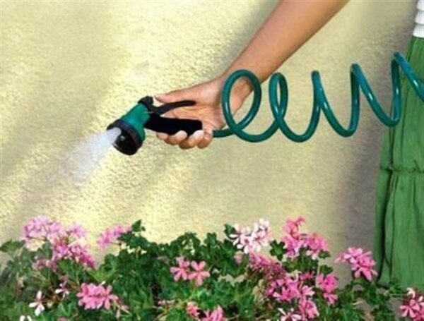 30 Metre Spiral Hortum + 4 Fonksiyonlu Özel Sulama Tabancası (K0) - Görsel 2