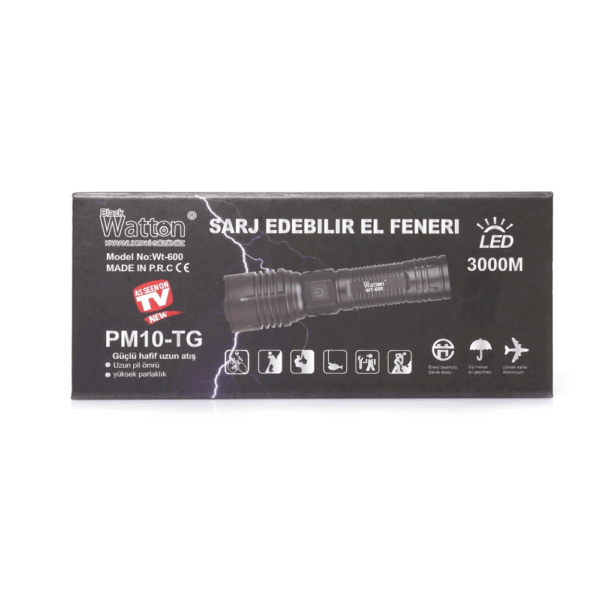 3000 Lümen  Güçlü El Feneri  Wt-600 - Görsel 4