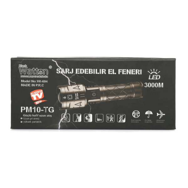 3000 Lümen Güçlü El Feneri  Wt-604 - Görsel 6