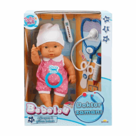 Çocuk 30111 Bebelou Doktor Zamanı Sesli Bebek Seti 35 cm -Sunman
