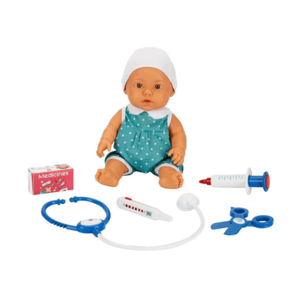 Çocuk 30111 Bebelou Doktor Zamanı Sesli Bebek Seti 35 cm -Sunman - Görsel 4