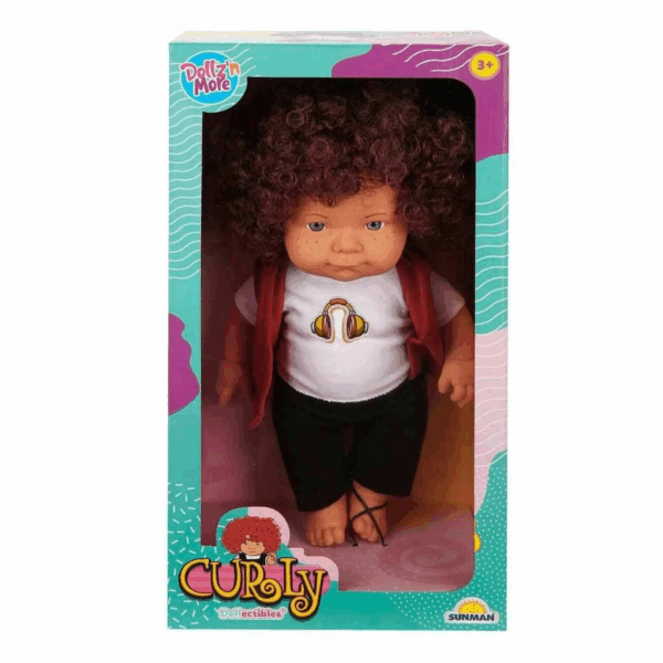 Çocuk 30151 Sunman, Curly Kıvırcık Saçlı Bebek 35 cm - Görsel 2