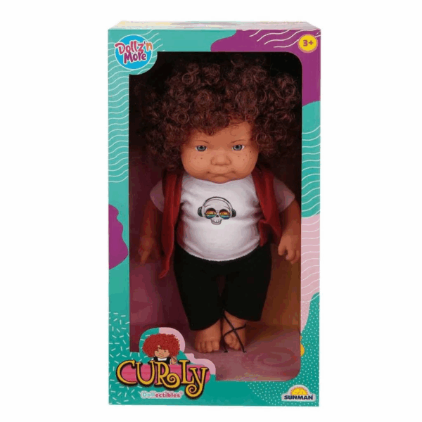 Çocuk 30151 Sunman, Curly Kıvırcık Saçlı Bebek 35 cm - Görsel 3