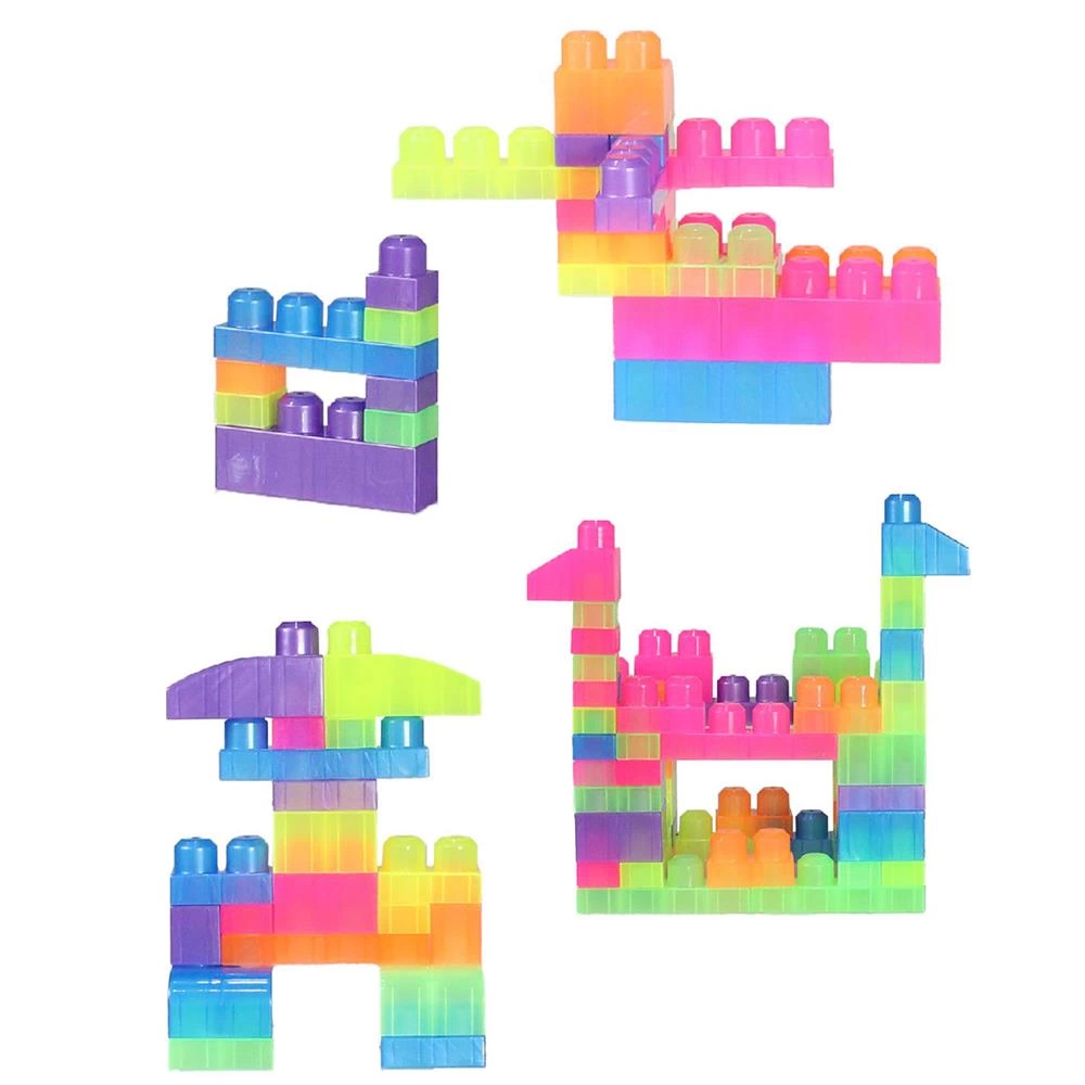 3059 Play Blox Neon Blok Yapı Oyuncakları 56 Parça ,Kovalı ,1 Yaş ve Üzeri - Görsel 5