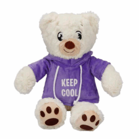 Çocuk 3192 Kapüşonlu Peluş Ayı 30 cm -Sunman