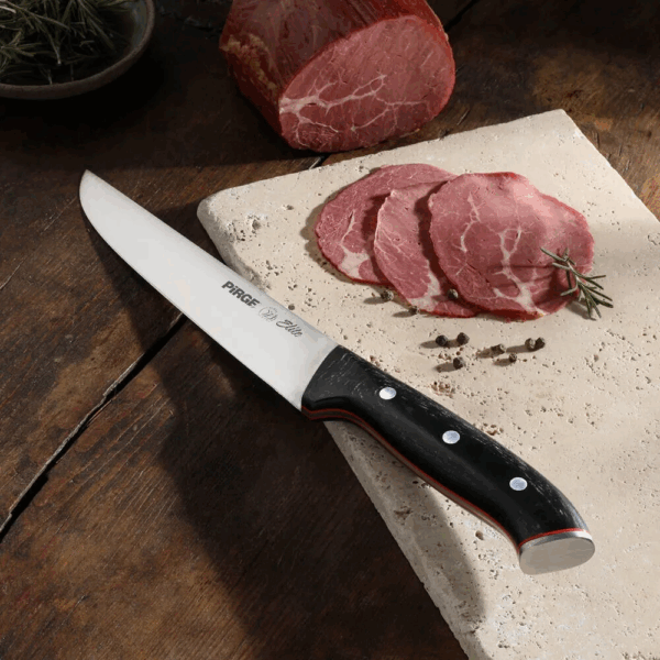 32103 Elite Kurban, Kasap Bıçağı 19 Cm - Kahverengi Perçinli Kompozit Sap - Görsel 2