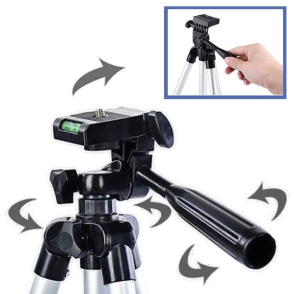 360 Derece Ayarlanabilir Katlanabilir Profesyonel Çekime Uygun 65 cm Ayaklı Tripod (K0) - Görsel 3