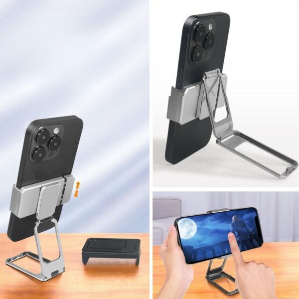 360 derece Dönen Tüm Telefon Tipleri İle Uyumlu Metal Telefon Standı Braket (K0) - Görsel 4