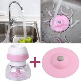 360 Derece Dönen Damlama Su Tasarruflu Musluk Başlığı seti Silikon Mutfak Lavabo Tıkacı Seti (K0)