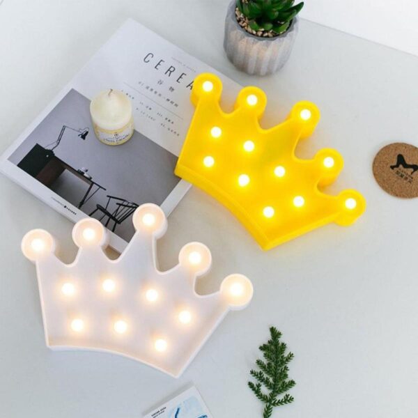 3D Dekoratif Pilli Kraliçe Tacı Model Led Masa ve Gece Lambası (K0) - Görsel 4
