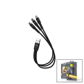 3İN1 ÇOKLU 1 İPHONE - 2 TYPC-E ŞARJ - DATA KABLO 22CM - 2.4A (K0)
