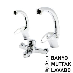 3LÜ SET   BANYO - EVYE MUTFAK - LAVABO   AÇ KAPA  MİX BATARYA MUSLUK (K0)