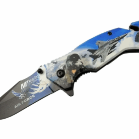 4 23 4 Air Force Kurtarma / Kamp Çakı 20cm - Yarı Otomatik, Kemerlikli, Cam Kırma Ve İp Kesme Aparatlı