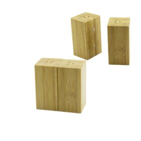 4.5X5CM--Y:9CM   2PCS   MIKNATISLI İKİZ   AHŞAP BAMBU  BAHARATLIK - TUZLUK (K0)