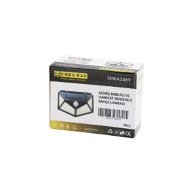 4 AÇILI   SOLAR - HAREKET SENSÖRLÜ  APLİK DUVAR LAMBASI  DIŞ MEKAN   9.5 X 13.5CM (K0)