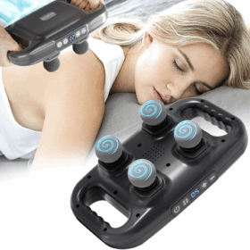 4 Başlıklı Masaj Sı - Ergonomik Derin Doku Sırt Ve Boyun Masaj Aleti Ağrı Ve Sızı Giderici