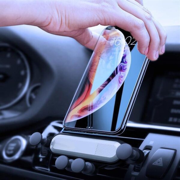 4 Nokta Destekli Tasarımlı Araç İçi Gümüş Telefon Tutucu (K0) - Görsel 4