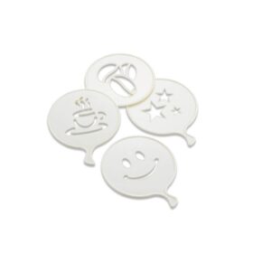 4 PCS SÜSLEME ŞABLONU PLASTİK KAHVE FİNCAN - YILDIZ - GÜLEN YÜZ - PALYAÇO (K0)