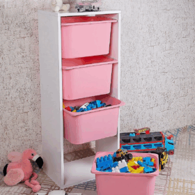 4 Sepetli Çok Amaçlı Oyuncak Dolabı