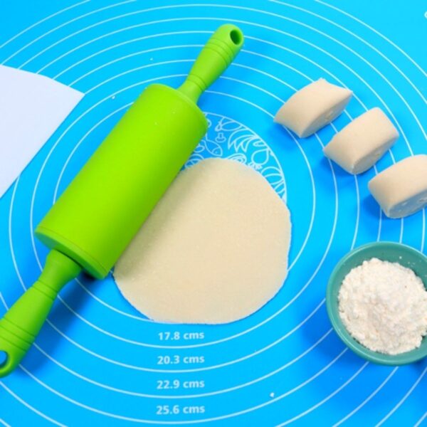 40*50 cm Silikon Ölçekli Kullanımı Kolay Hamur Açma Matı Ekmek Mantı Makarna Hamuru Yoğurma Matı (K0)
