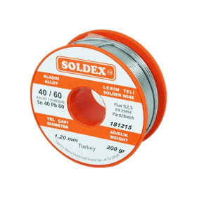 40-60 Lehim Teli 200 Gr 1.2 Mm - Sn:40 / Pb:60