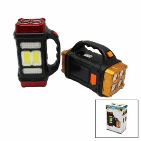 4IN140LED - COB LED SARI - BEYAZUSB ŞARJLI SOLAR EL FENERİ - POWERBANK (K0)