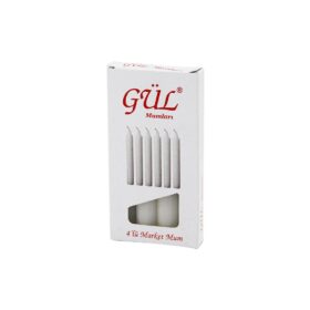 4PCS - İNCE   ÇAP=1.6CM - UZUNLUK=12CM   BEYAZ KLASİK  MARKET MUM (K0)