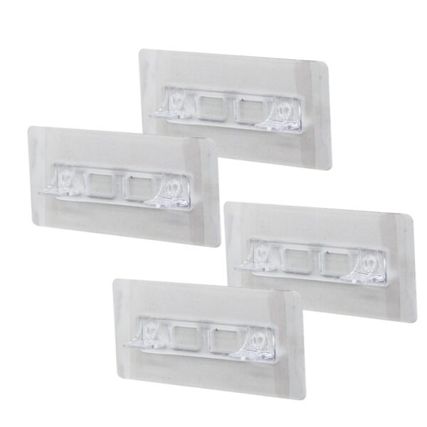 4PCS  RAF AYAK APARATI   ŞEFFAF PVC YAPIŞKANLI + VİDALANABİLİR   2X10CM (K0)