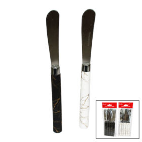 5 PARÇA  UZUN KAHVALTI BIÇAK - MERMER DESEN SAPLI 16.5 cm (K0)