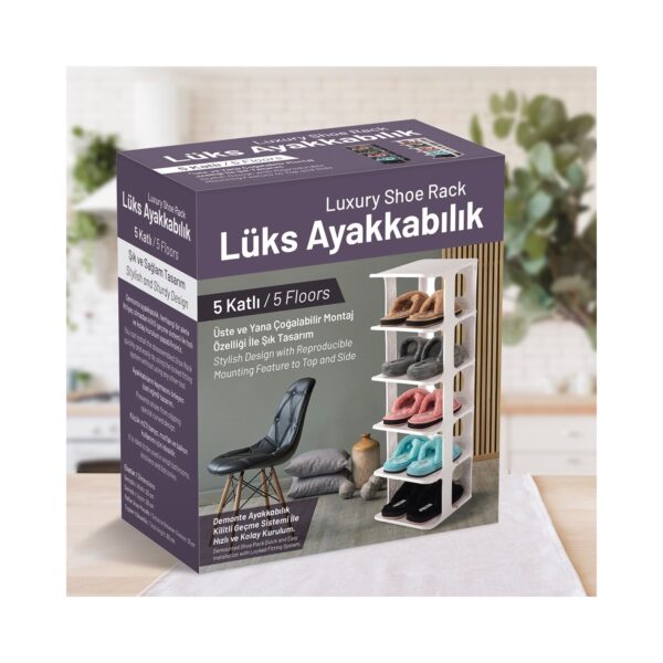 5 Katlı Pratik Ayakkabılık - Ayakkabı Rafı (K0) - Görsel 5